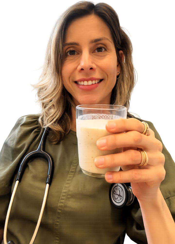Médica segurando a mistura do Segredo da Insulina